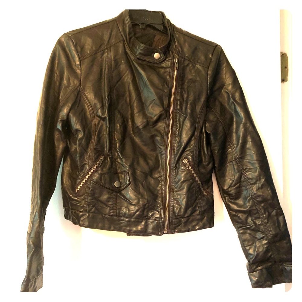 Dark brown leather jacket